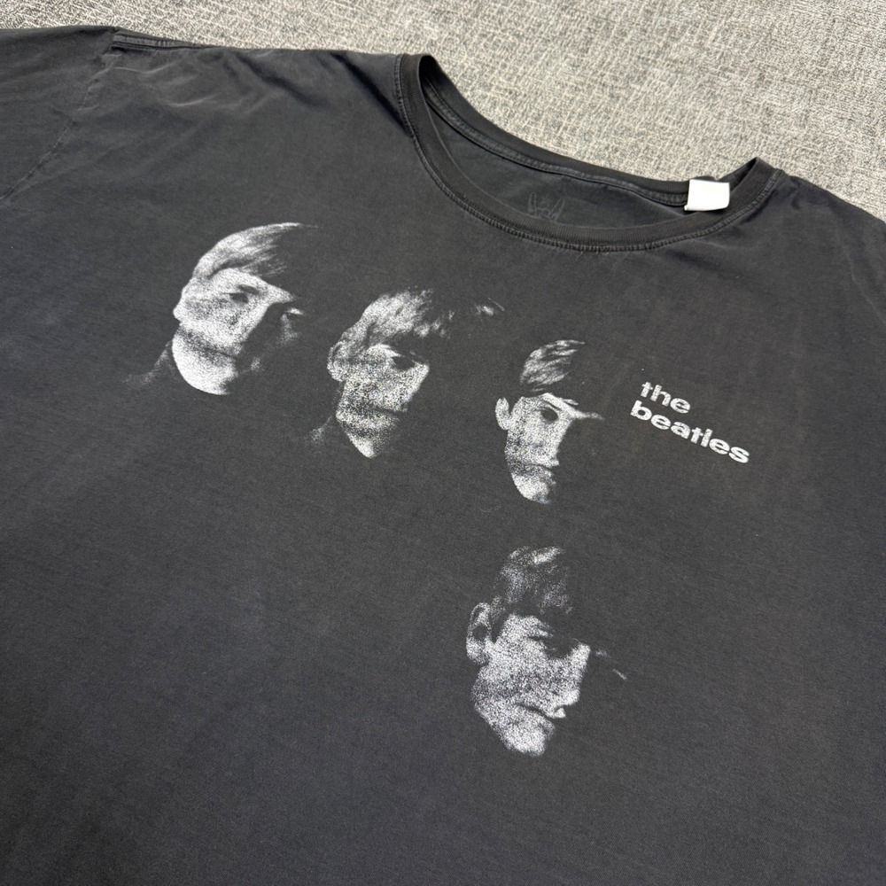 The Beatles T Shirt Mens 6XL Black Graphic Band Tee Body Rags Oversized